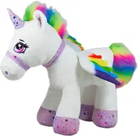 Jucărie de pluș Amek Toys - Unicorn, alb, 46 cm