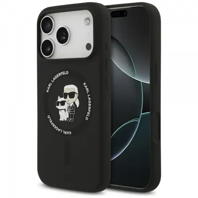 Husa MagSafe pentru Apple iPhone 17 Pro, Karl Lagerfeld, Ring Karl & Choupette, Neagra