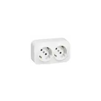 Priza dubla 16 A - 250 VA, Schuko 2 x 2P+T cu protectie pentru copii, ivoar