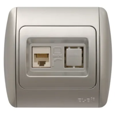 Zirve Priza UTP 1xRJ45 Cat6E ST Gri Metalizat