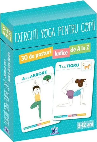 Exerciții Yoga pentru copii. 30 de posturi ludice de A la Z (jetoane) - Hardcover - Shobana R. Vinay