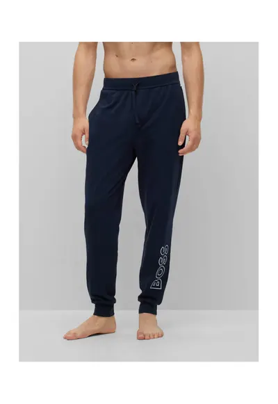 Pantaloni de pijama barbati - 302480265 - Bumbac - S INTL - Albastru