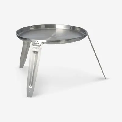 Plancha 30 cm pentru gătit pe foc, cu trepied Bushcraft oțel inoxidabil