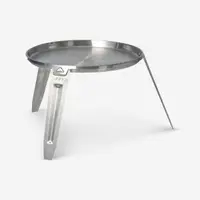 Plancha 30 cm pentru gătit pe foc, cu trepied Bushcraft oțel inoxidabil