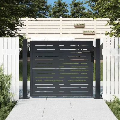 vidaXL Poartă de grădină antracit 100x75 cm oțel, design pătrat
