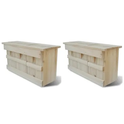 vidaXL Case de vrăbii, 2 buc., 44 x 15,5 x 21,5 cm, lemn