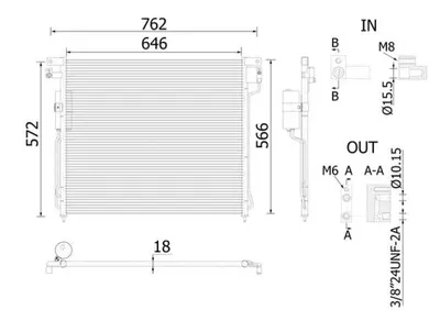 Condensator climatizare (cu uscator) potrivit NISSAN NAVARA, NAVARA NP300, NP300, PATHFINDER III 2.5D 4.0 02.02
