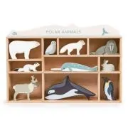Animalutele polare pe raft, din lemn premium, 11 piese