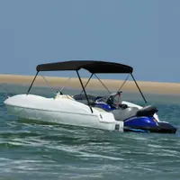vidaXL Parasolar barcă Bimini cu 2 arcuri, negru, 180x150x110 cm