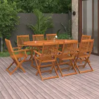 Gossi set mobilier de gradina 9 piese 180x90x75 cm, lemn masiv acacia