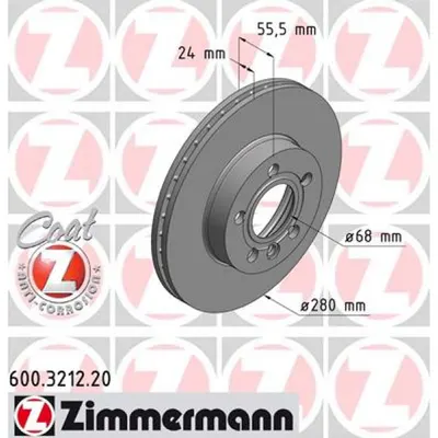 Disc frana ZIMMERMANN 600.3212.20
