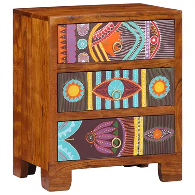 Gossi bufeta multicolor 50x35x60 din lemn masiv de salcam