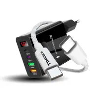 Incarcator Retea Timebox, 45W, cu 4 Porturi, 2 x Type-C si 2 x USB, Negru - Default Title