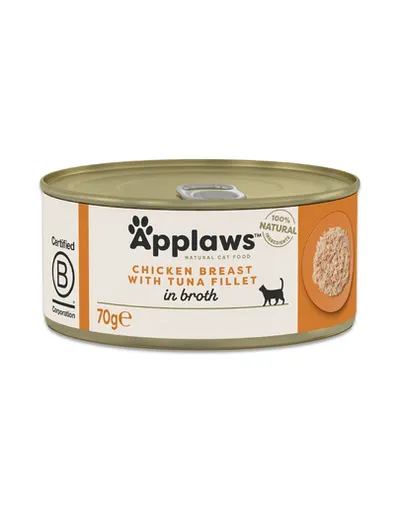 APPLAWS Cat Adult Chicken with Tuna in Broth 70 g pui și ton în supă