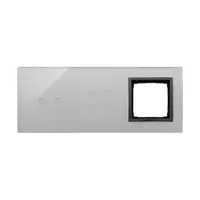 Panou Touch 3 module, modul 1:2 comenzi orizontale touch, modul 2: 4 comenzi touch, modul 3: spatiu pentru modul antracit Simon 54, sticla cenusie