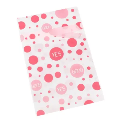 Pungi plastic cu buline si funda satinata - roz (set 50 buc) - Default Title