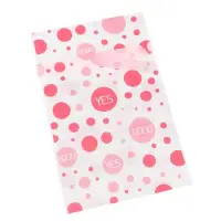 Pungi plastic cu buline si funda satinata - roz (set 50 buc) - Default Title