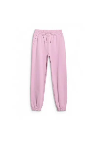 Pantaloni sport pentru fete - roz - oversize - 78% bumbac - fara captuseala