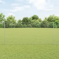 vidaXL Stâlp de gard încorporat 44 buc. Argintiu 180 cm