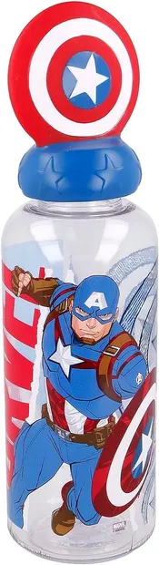 Sticlă cu figurină 3D Stor Avengers - Invisible Force, Captain America, 560 ml