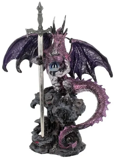 Cuțit pentru scrisori Nemesis Now Adult: Dragons - Purple Dragon, 20 cm