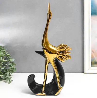 Statuetă Morello - Flamingo Black &amp; Gold, 34 х 12 х 7.5 cm