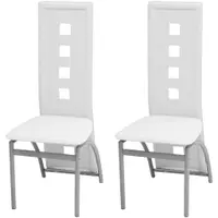 Gossi scaune de bucatarie, 2 buc., alb, piele ecologica
