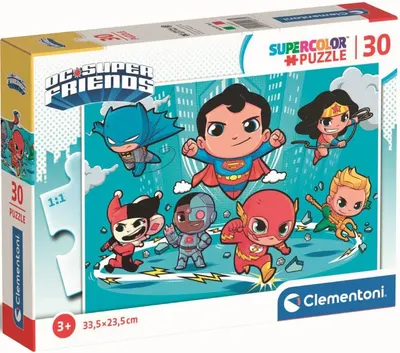 Puzzle pentru copii Clementoni din 30 de piese - DC Comics: Super Friends