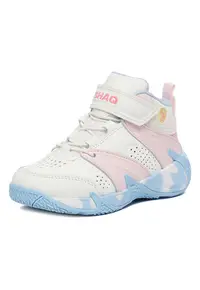 Pantofi sport copii - piele naturala - alb - sireturi elastice