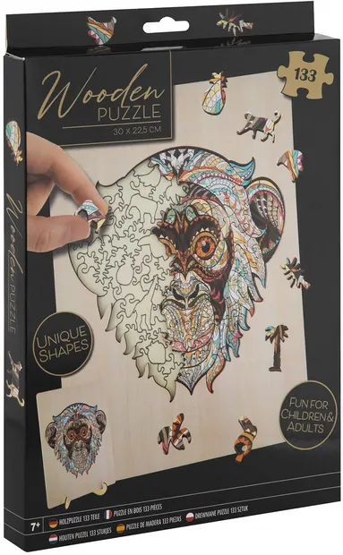 Puzzle din lemn Grafix din 133 de piese - Maimuță