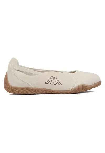 Balerini pentru fete - bej - piele intoarsa si material textil - stil casual
