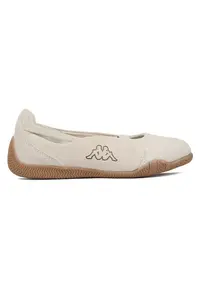 Balerini pentru fete - bej - piele intoarsa si material textil - stil casual
