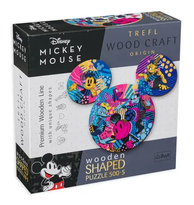 Puzzle din lemn Trefl din 500+5 de piese - Mickey Mouse