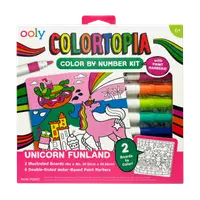 Set creativ de pictura dupa numere cu markere- Taramul Unicornilor (Set de 8)