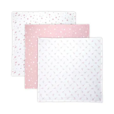 Set 3 scutece din muselin Lorelli Classic 80x80 cm Mellow Rose