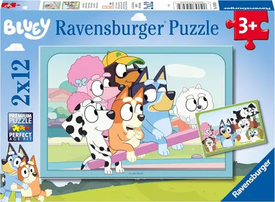 Puzzle pentru copii Ravensburger din 2 x 12 piese - Distrează-te cu Bluey