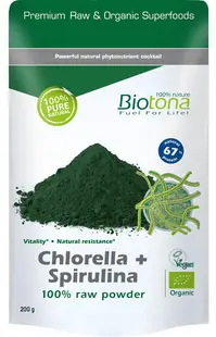 Pudră de clorella și spirulină, 200 g, Biotona
