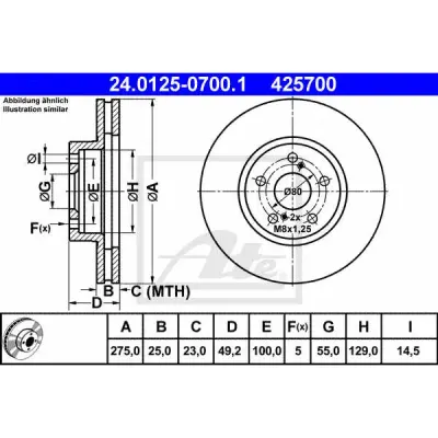 Disc frana ATE 24.0125-0700.1