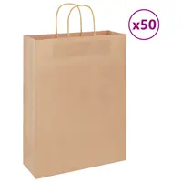 Gossi saci de hartie kraft 50 buc cu manere maro 32x12x42 cm