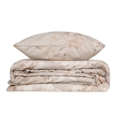 Lenjerie de pat bej din bumbac pentru pat dublu/extinsă cu cearceaf inclus 200x220 cm Elena – Mijolnir