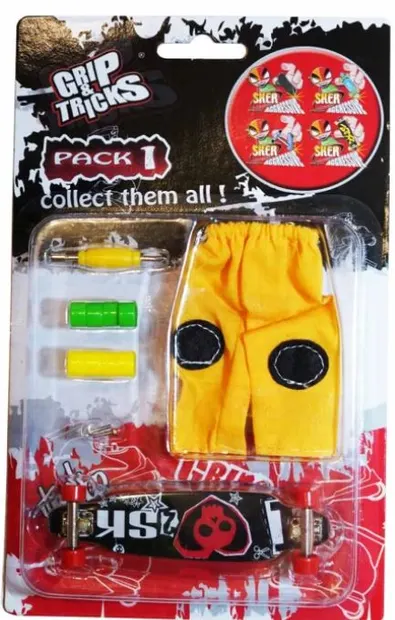 Set jucarii pentru degete Grip&Trick - Long Board, negru
