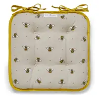 Pernă pentru scaun din bumbac Cooksmart ® Bumble Bees, bej-galben