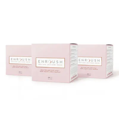 Pachet 3 x Absorbante 100% Organice NORMAL, 12 bucăți | Enroush