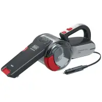 Aspirator auto portabil Black & Decker PV1200AV dustbuster Pivot, 12V, conector bricheta, fara sac, recipient colectare praf 0.35L, putere mare de aspirare, cablu alimentare 5m, 12.5AW, accesorii incluse (Gri)