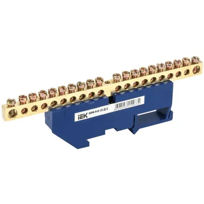 Neutral bus bar with DIN-Izolator SHNI-6x9-20-D-S