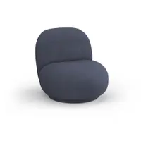 Fotoliu albastru închis cu tapițerie din stofă bouclé Chuck – Micadoni Home