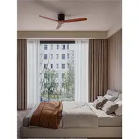 Lustra cu ventilator NINEMIA Nisipiu Negru Metal Baza & Inchis Lemn Color Blades 40 Wat Fan Rated Power & 6 Speeds 220-240Volt IP20 cu No Deschis cu Remote Control Summer & Winter Mode 10 Years Warranty of Motor