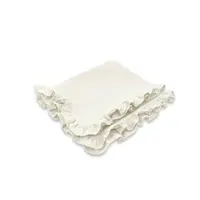 Paturica moale, Qmini, Cu volanase, 75x100 cm, Din muselina dubla, Cream