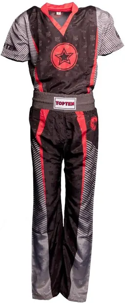 Uniforma kickboxing Big Star, Top Ten, Negru-Rosu, 160 cm