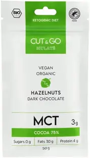 Ciocolată neagră organică cu alune de pădure, 50 g, Mulate